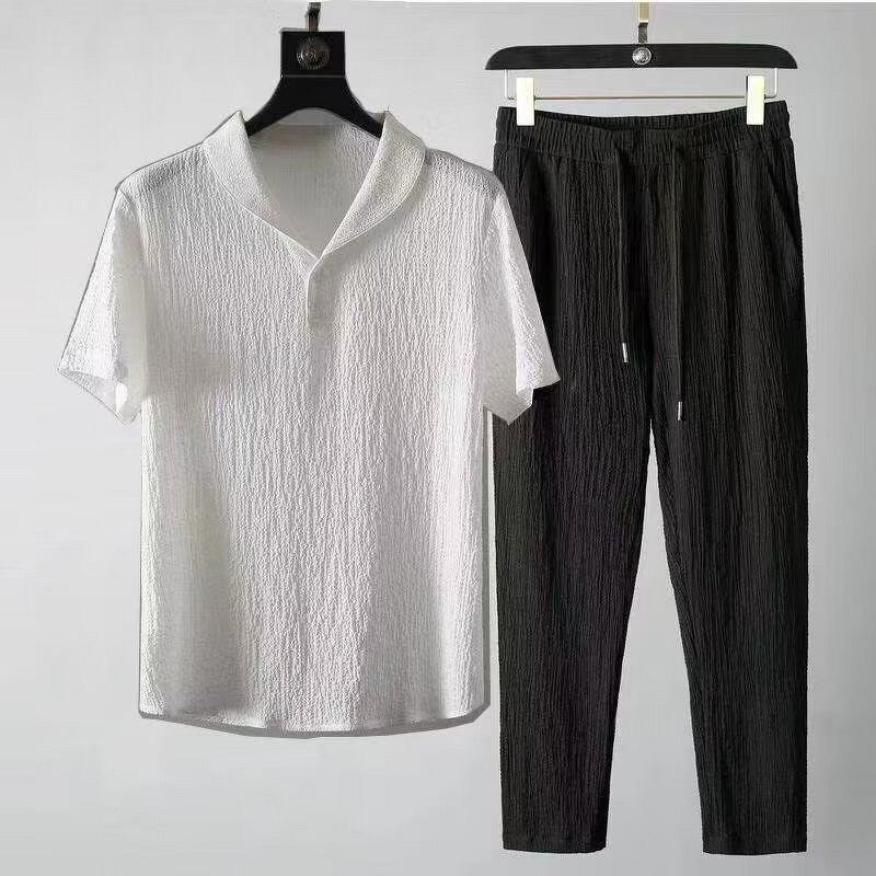 Sportswear Set Manufacturer - Five-Quarter Sleeve Ice Silk Linen