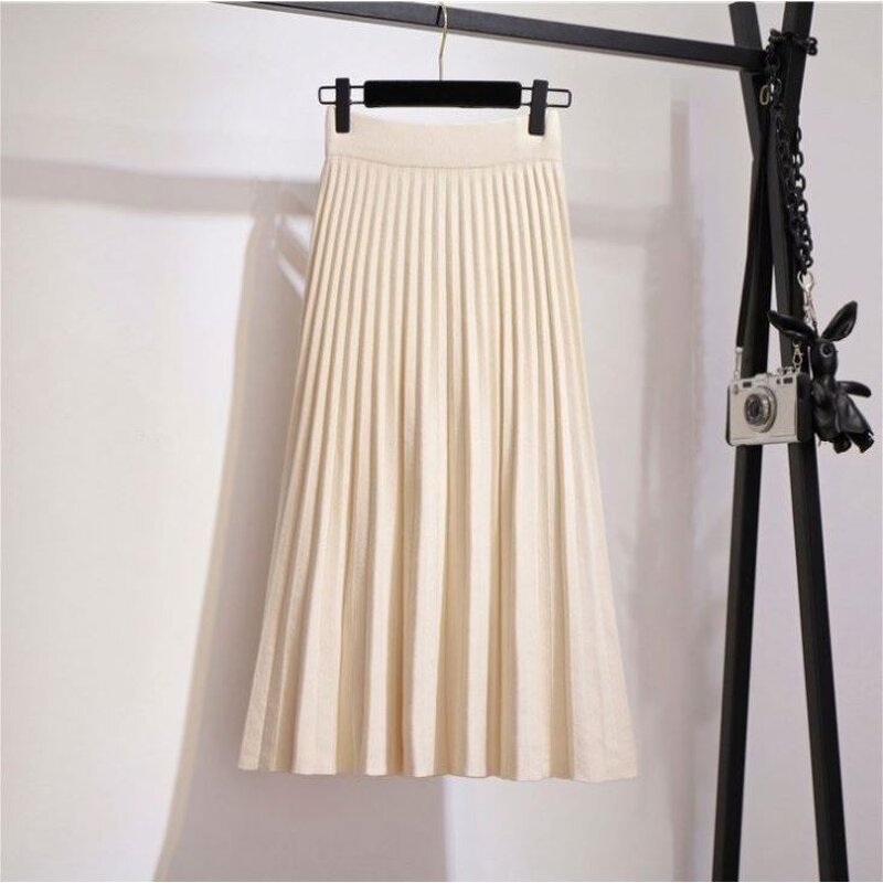 Skirt Manufacturer - Knitting High Waist A-line Thick Knitted