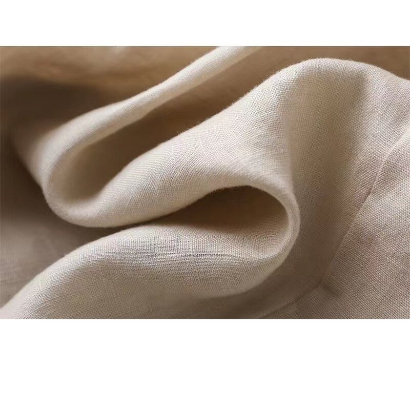 Shirt Manufacturer - Lantern Sleeve Cotton and Linen Loose Nine-point