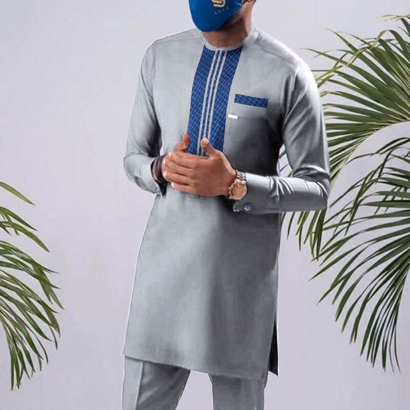 Shirt Suits Manufacturer - African Middle East Printed Long Sleeve O-neck
