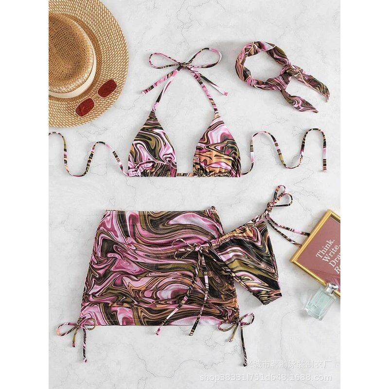 Swimsuits Manufacturer - Four Piece Digital Print with Headband