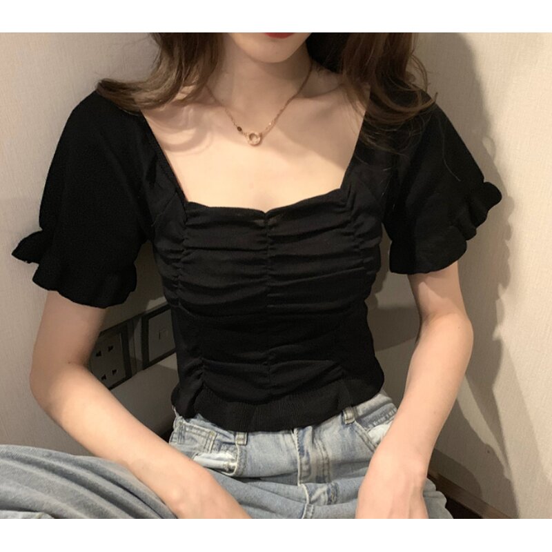 Blouse Manufacturer - V-Neck Drawstring Belting Short Sleeved