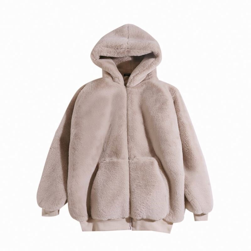 Jacket Manufacturer - Plush Imitation Rex Rabbit Fur Hooded