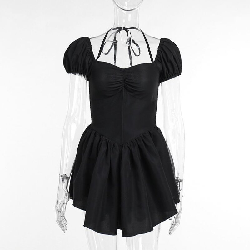 Party Dress Manufacturer - Women Sexy Halter Puff Sleeve