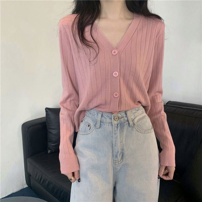 Cardigan Manufacturer - Button Long Sleeve Solid Color Knit