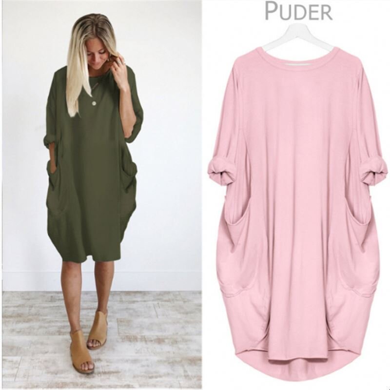 Dress Manufacturer - Casual Loose Long Sleeve Oversized T-shirt