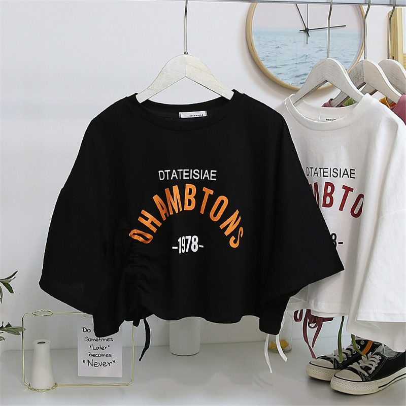 Crop Top Manufacturer - Chic Short-Sleeve Knitted with Drawstring