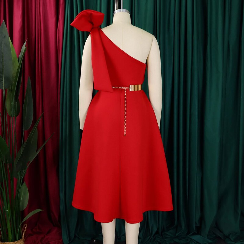 Evening Dress Manufacturer - One Shoulder Bow A-line African Belt