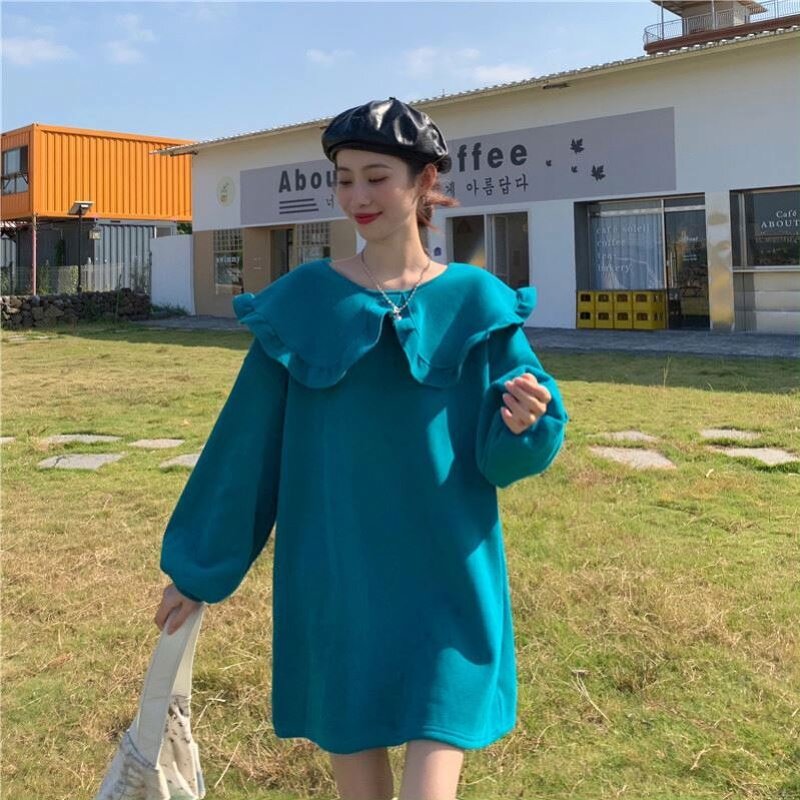 Dress Manufacturer - Big Doll Collar Fleece Sweater Long Sleeve