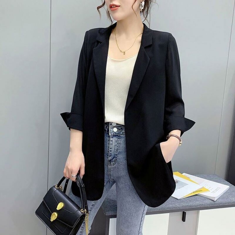 Suit Coat Manufacturer - Seven Sleeve Lapel V-neck Loose Chiffon