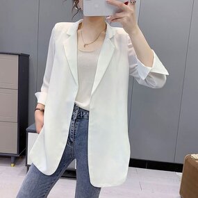 Suit Coat Manufacturer - Seven Sleeve Lapel V-neck Loose Chiffon