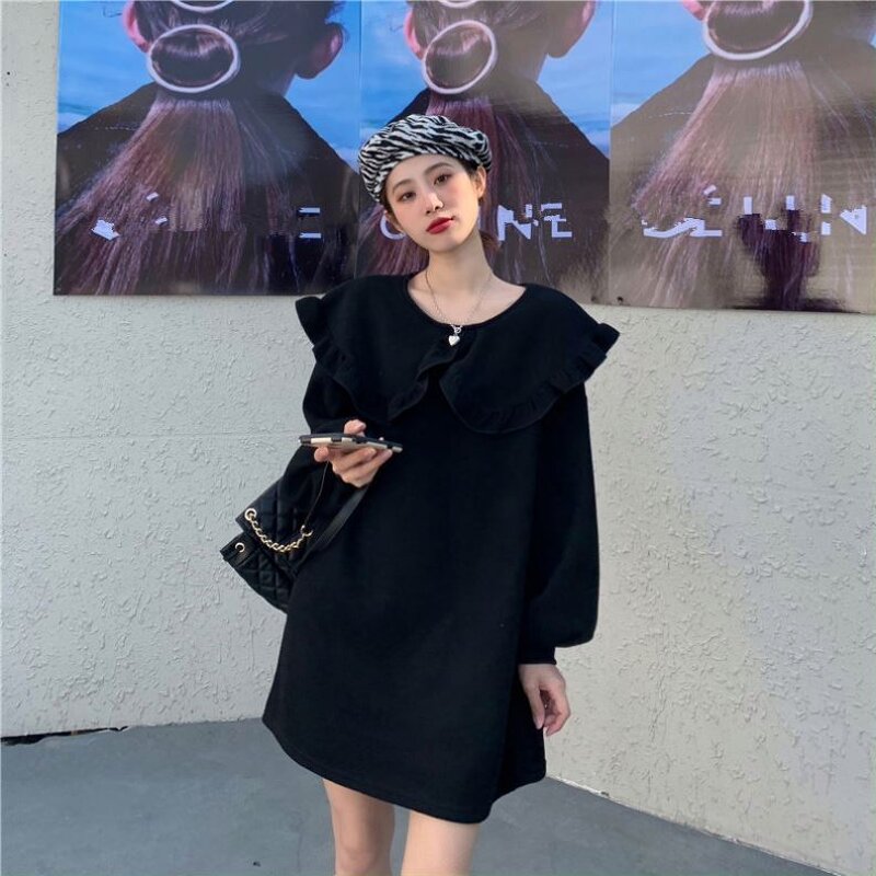 Dress Manufacturer - Big Doll Collar Fleece Sweater Long Sleeve