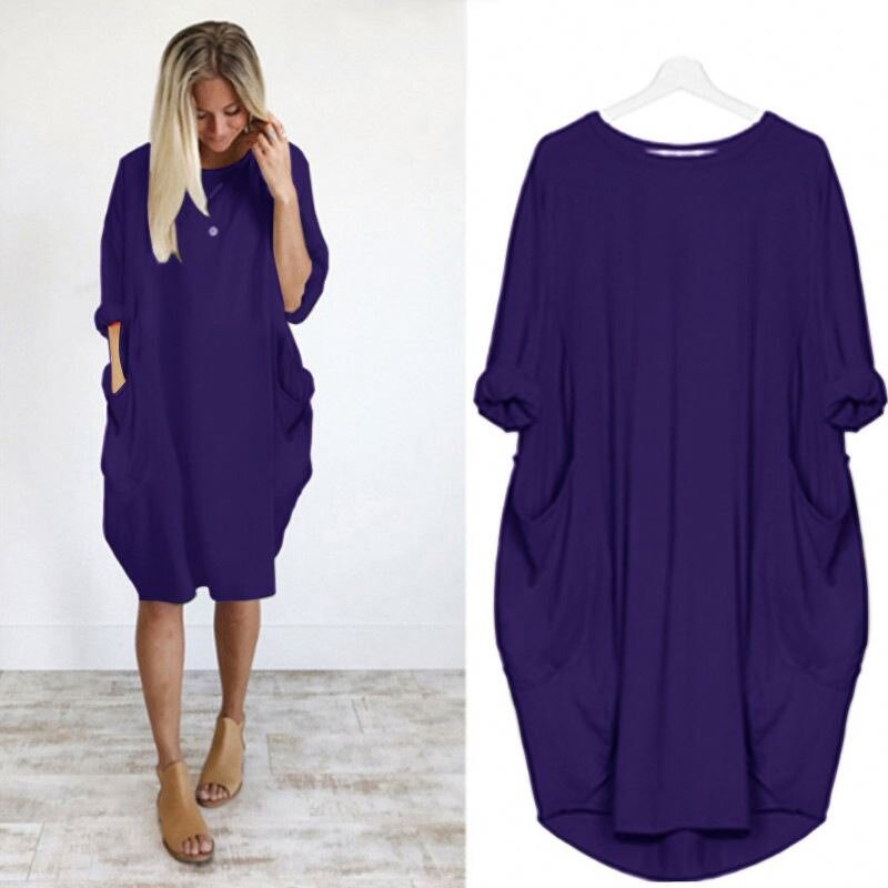 Dress Manufacturer - Casual Loose Long Sleeve Oversized T-shirt