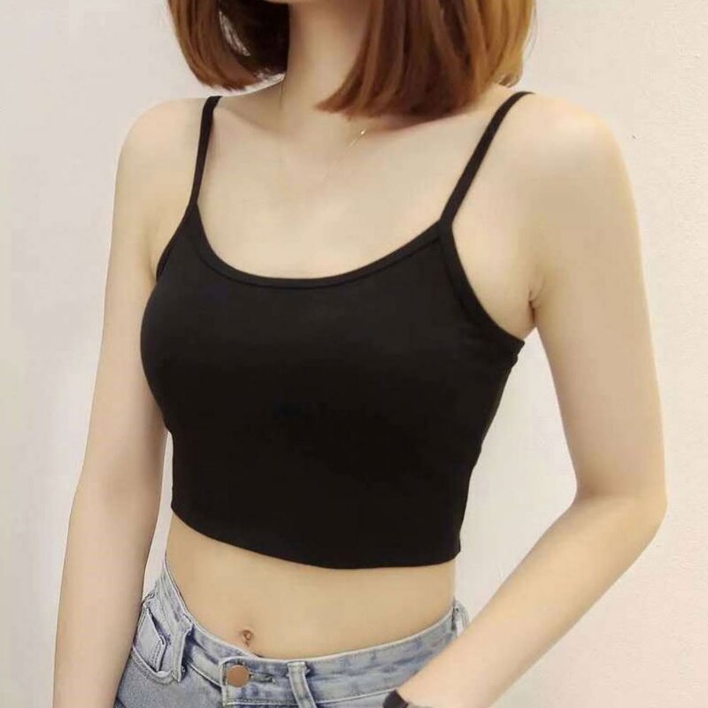 Tank Top Manufacturer - Solid Color Sleeveless Spaghetti Strap Crop