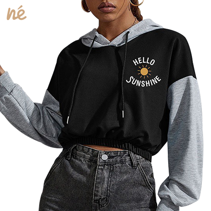 Crop Hoodie - Manufacturer - Unisex Vintage Halloween Clown Design Polyester Multi-Color