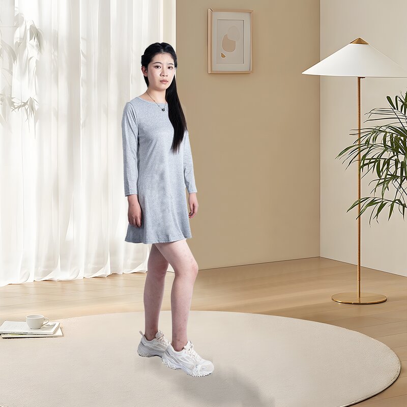 Women's Dress - Manufacturer - Custom Plus Size O-Neck Long Sleeve Solid Breathable Casual