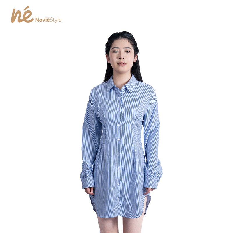 Women's Shirt Dress - Manufacturer - 2025 European Slim-Fit Long Sleeve Casual Solid Comfort
