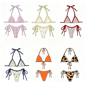 Bikini Swimsuit - Manufacturer - Luxury Sexy Streak Long String Halter Lace-up Tank Bra