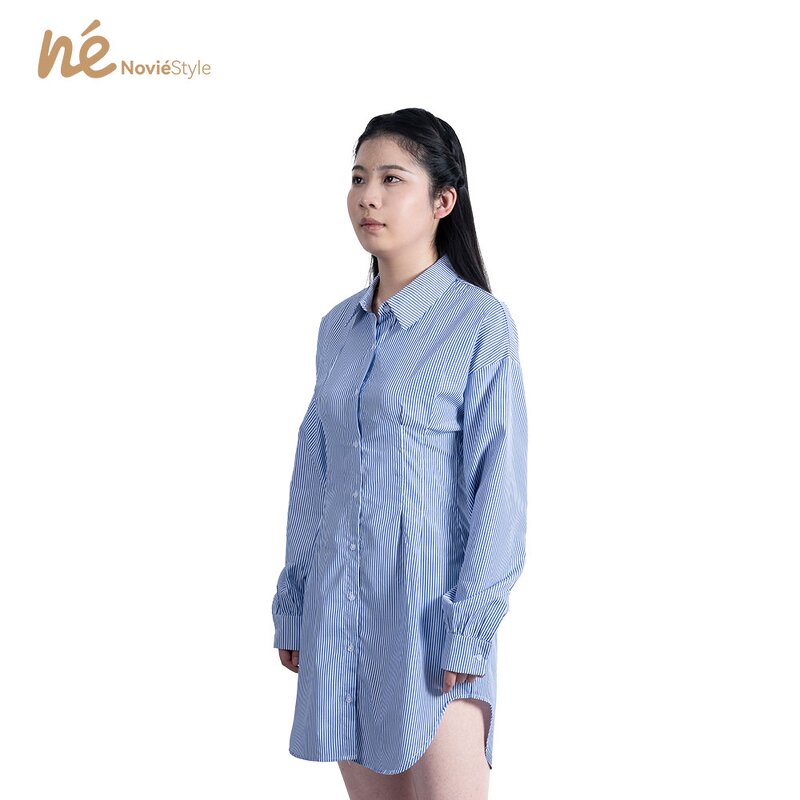 Women's Shirt Dress - Manufacturer - 2025 European Slim-Fit Long Sleeve Casual Solid Comfort