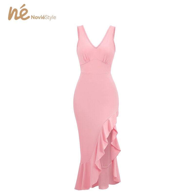 Women's Maxi Dress - Manufacturer - Woven Asymmetrical Sleeveless Deep V-neck Eco Summer