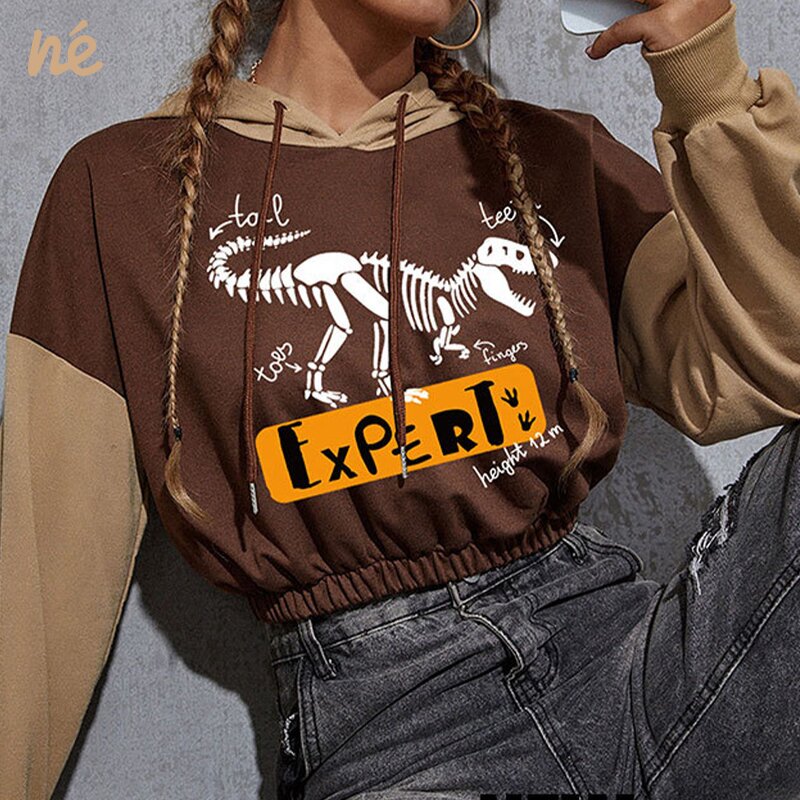 Crop Hoodie - Manufacturer - Unisex Vintage Halloween Clown Design Polyester Multi-Color