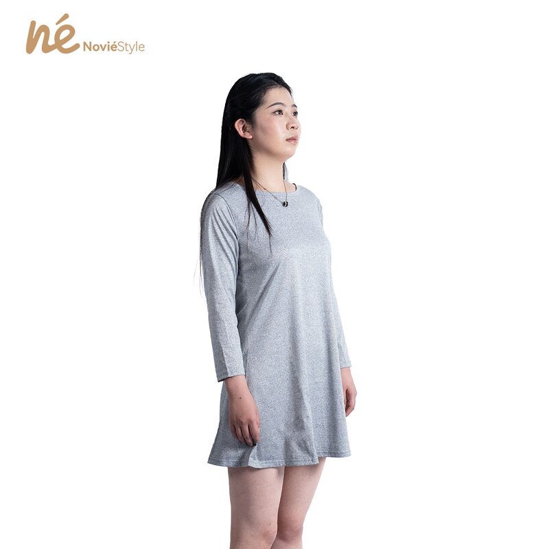 Women's Dress - Manufacturer - Custom Plus Size O-Neck Long Sleeve Solid Breathable Casual