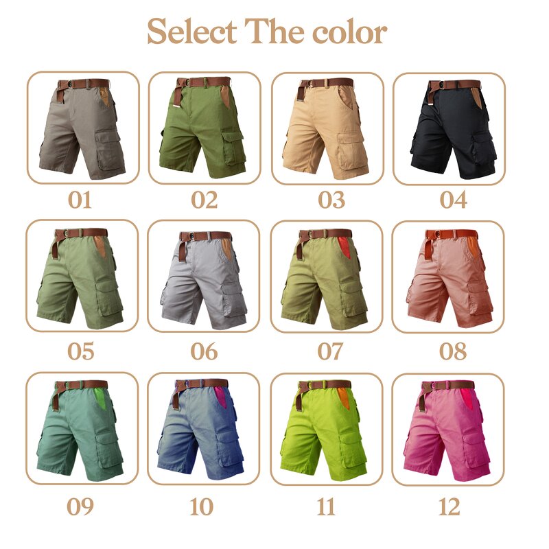 Men's Cargo Shorts - Manufacturer - Custom 6-Pocket 5 Inch Cotton Breathable Woven Casual