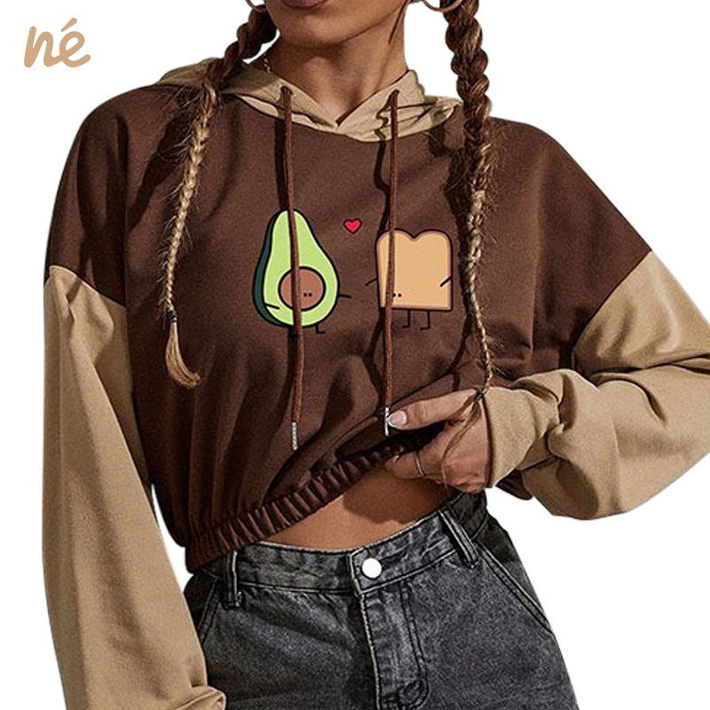 Crop Hoodie - Manufacturer - Unisex Vintage Halloween Clown Design Polyester Multi-Color