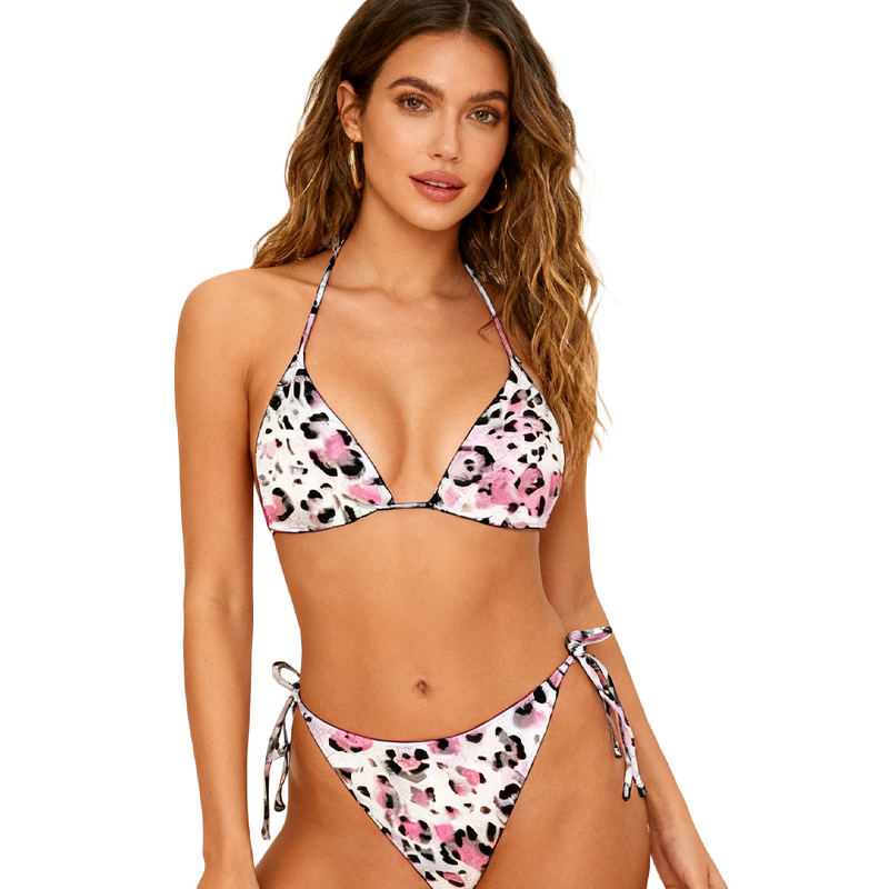 Bikini Swimsuit - Manufacturer - Luxury Sexy Streak Long String Halter Lace-Up Tank Bra