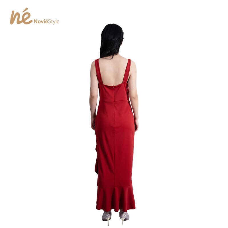 Women's Maxi Dress - Manufacturer - Woven Asymmetrical Sleeveless Deep V-neck Eco Summer