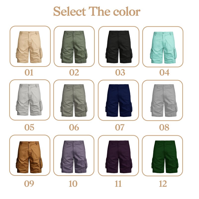 Men's Tactical Shorts - Manufacturer - 100% Cotton Canvas Hiking Hunting Multi-Pocket Safari