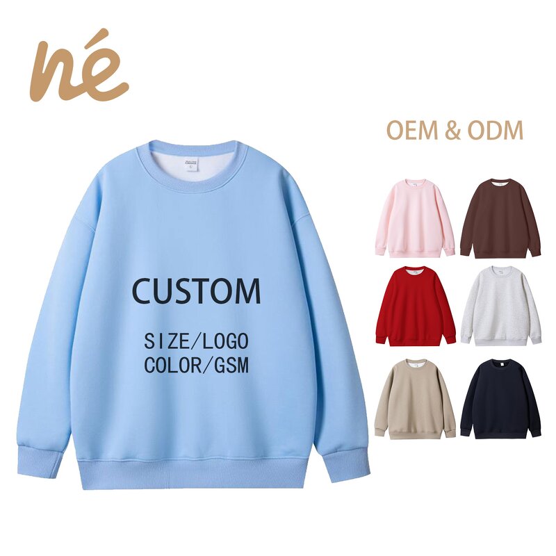 Sweatshirt - Manufacturer - 350G 100% Cotton Silver Fox Wool Lined Crewneck Blank Custom