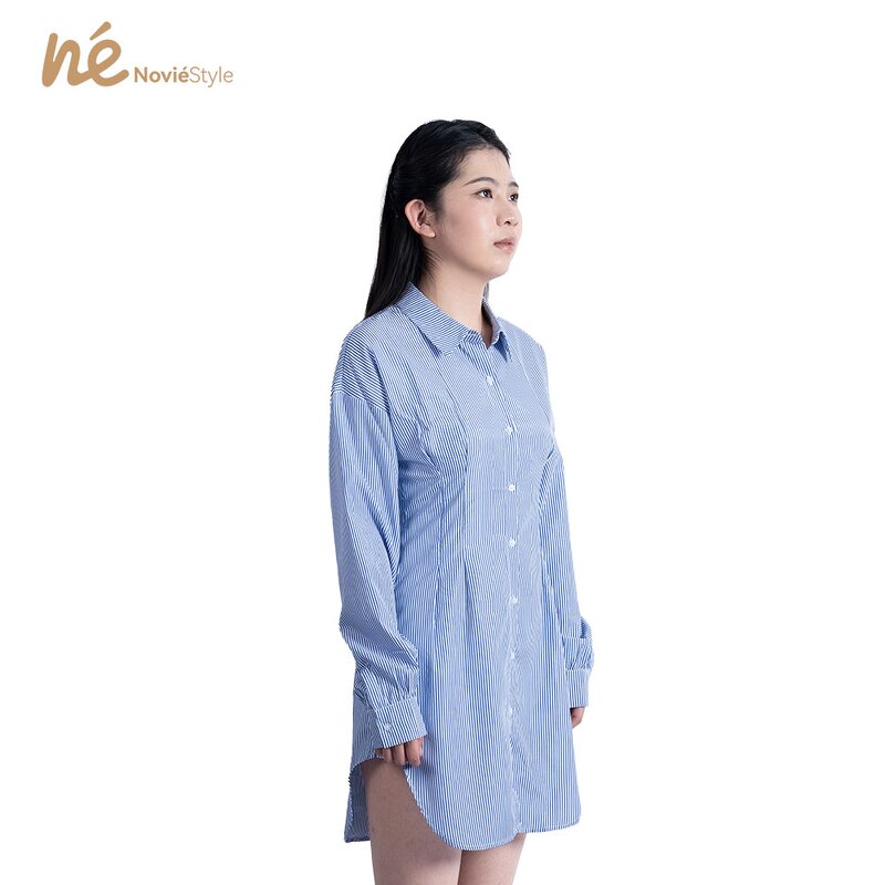 Women's Shirt Dress - Manufacturer - 2025 European Slim-Fit Long Sleeve Casual Solid Comfort
