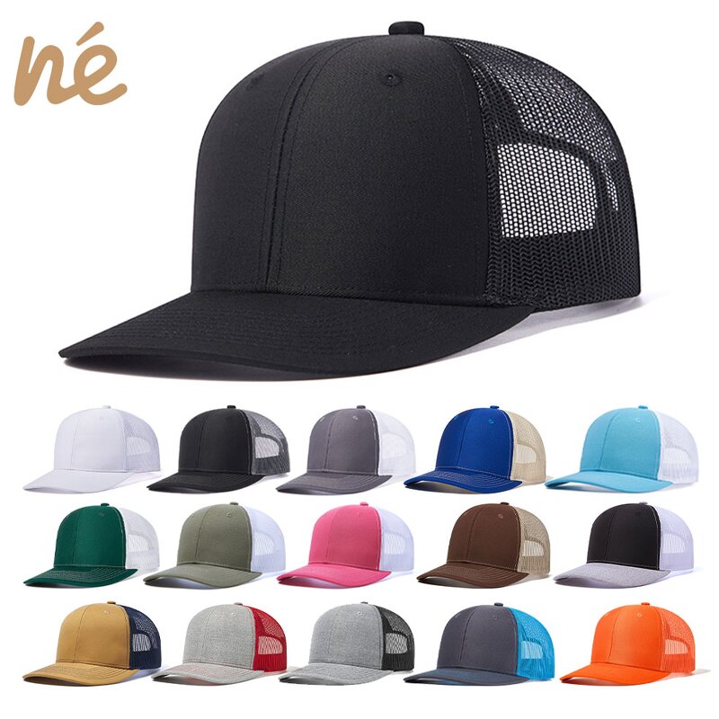 Baseball Cap - Manufacturer - OEM 5 Panel Polyester Cotton Mesh Embroidery Custom Logo Trucker