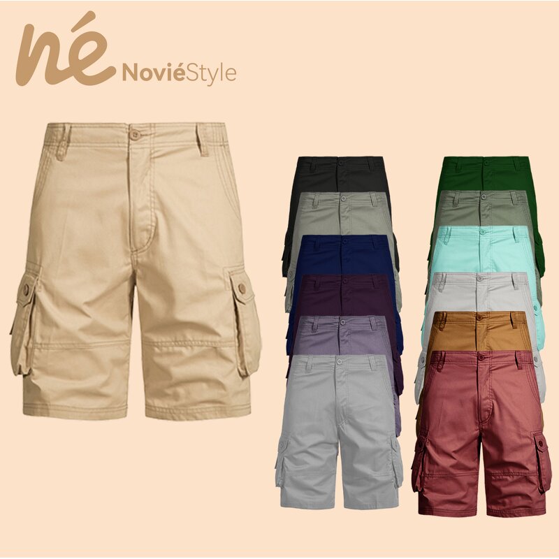 Men's Cargo Shorts - Manufacturer - 100% Cotton Eco Anti-Wrinkle Gym Plus Size Acid Washed Summer