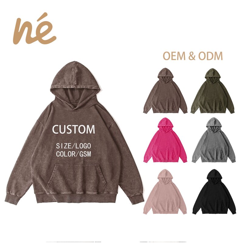 Men's Hoodie - Manufacturer - NoviStyle 80% Cotton 20% Polyester 350g Washed Distressed Eco