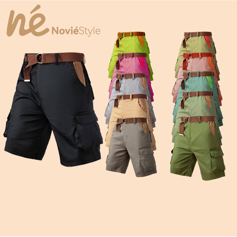 Men's Cargo Shorts - Manufacturer - 6-Pocket 5-Inch Cotton Mid Waist Woven Casual Half