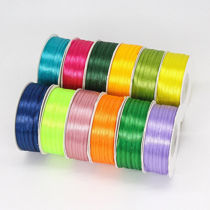 Satin Ribbon Manufacturer - 49 Yards 3mm Blue Polyester for Birthday