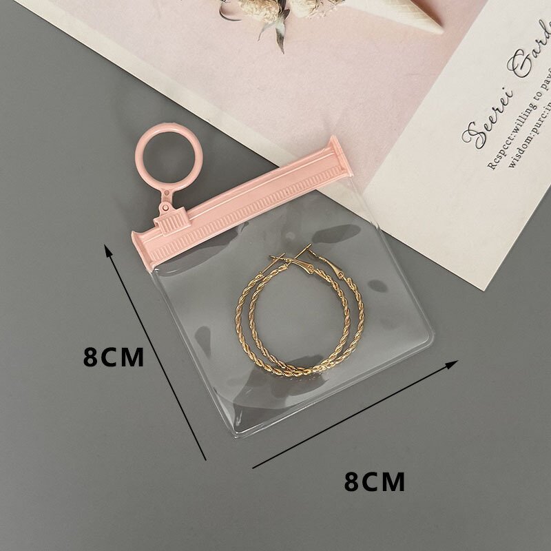 Plastic Zipper Bags Manufacturer - PVC Transparent Pink for Rings