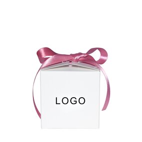 Sweet Packaging Box Manufacturer - Square White Fancy with Pink Ribbon Bows