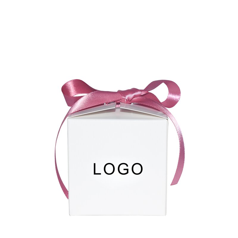 Sweet Packaging Box Manufacturer - Square White Fancy with Pink Ribbon Bows