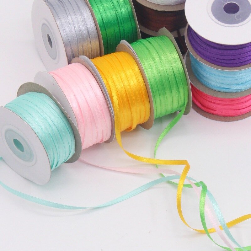 Satin Ribbon Manufacturer - 49 Yards 3mm Blue Polyester for Birthday