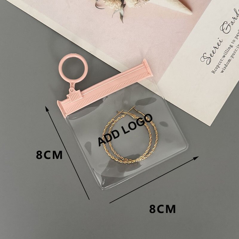 Plastic Zipper Bags Manufacturer - PVC Transparent Pink for Rings
