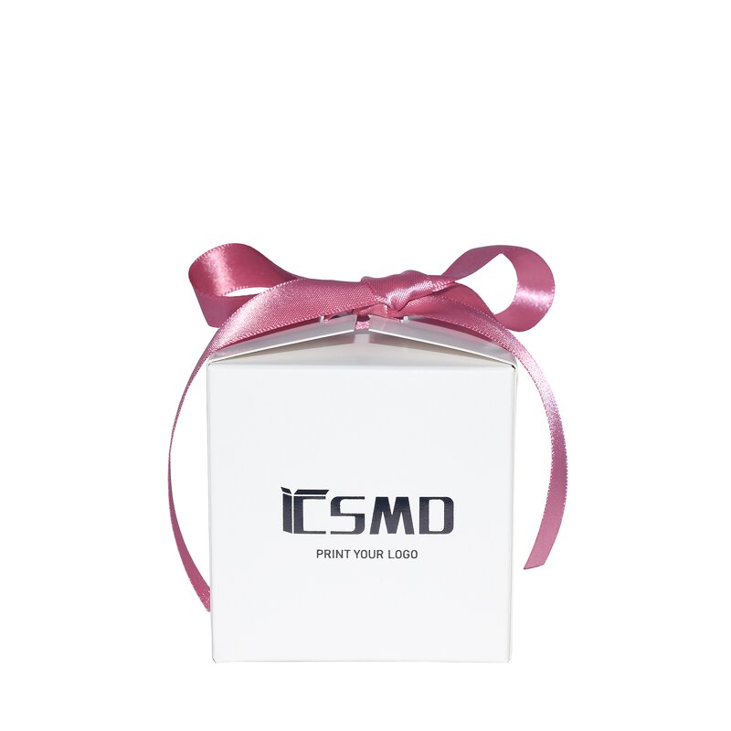 Sweet Packaging Box Manufacturer - Square White Fancy with Pink Ribbon Bows