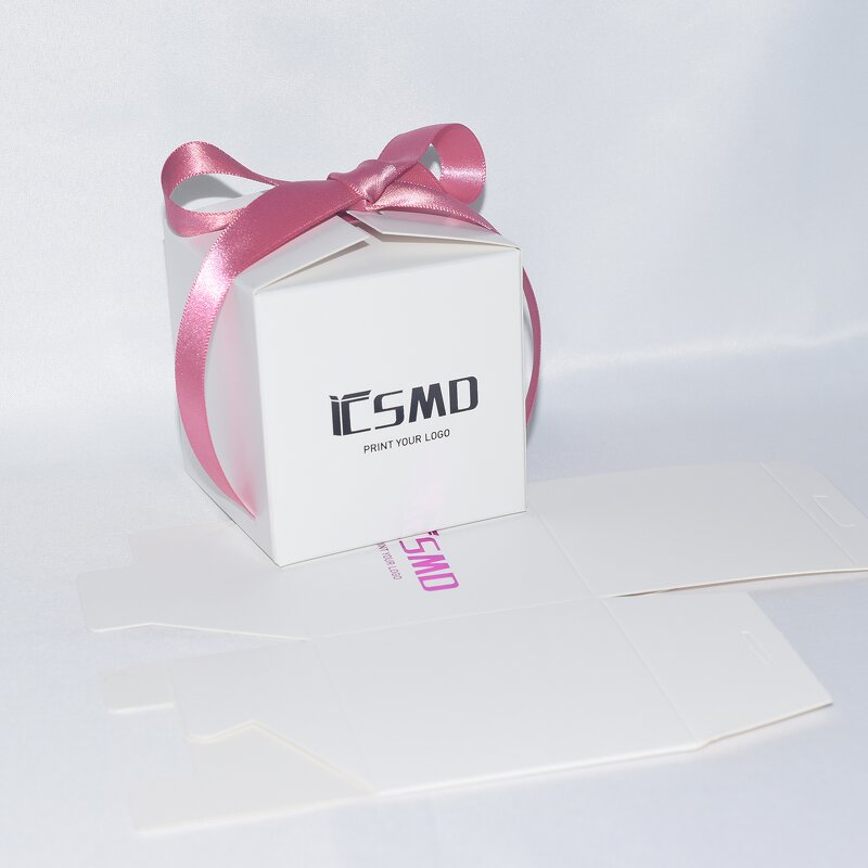Sweet Packaging Box Manufacturer - Square White Fancy with Pink Ribbon Bows