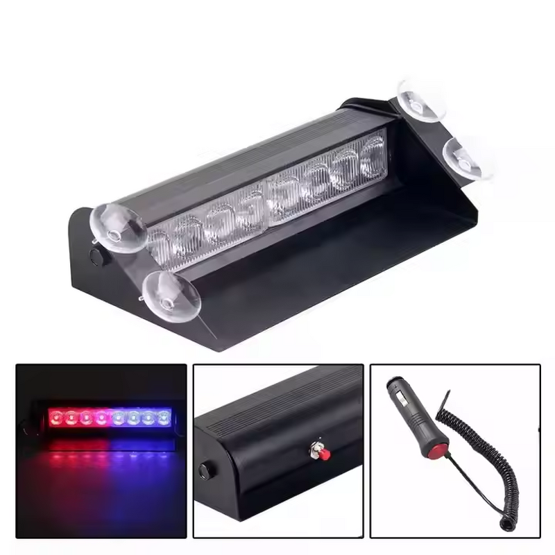 Car LED Strobe Light - Manufacturer - Red/Blue Yellow/White 12V Dash Windshield Flash Warn