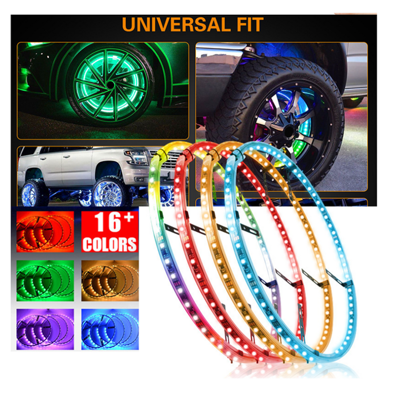 LED Wheel Rim Light - Manufacturer - Hilmo LED-032 12V 17 Inch RGBW Remote App ATV Truck