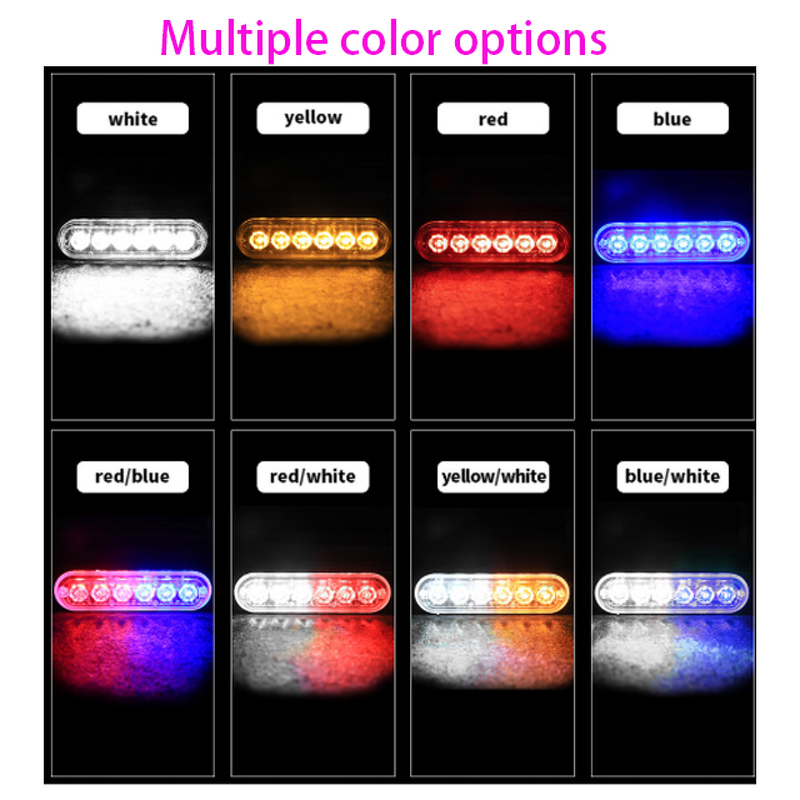 LED Emergency Light - Manufacturer - HILMO 6Led 3030 12-24V 18W Truck Amber Red Blue Flash