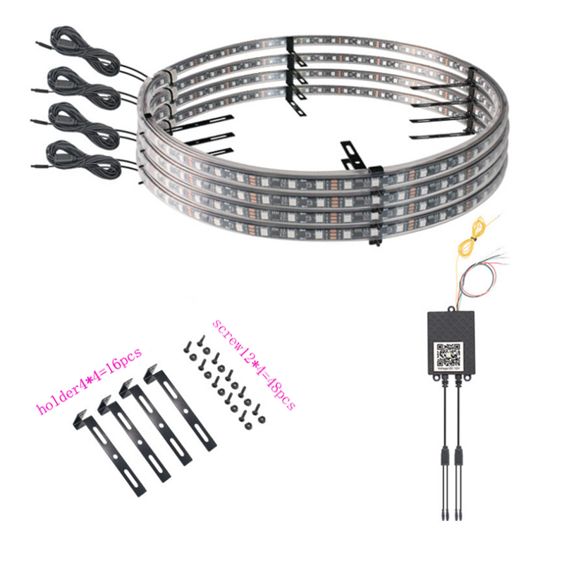 RGB Rim LED Light - Manufacturer - Hilmo 15''17'' Waterproof App Control 12V Truck SUV