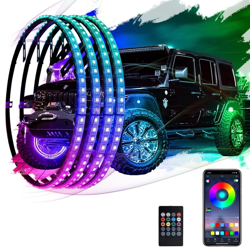 LED Hub Light - Manufacturer - 12V 8W Colorful Flowing Double-sided Off-road SUV Tire